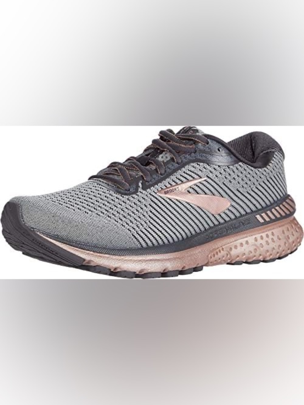 Brooks Adrenaline GTS 20 Running Shoes in Alloy/Rose Gold/Blackened Pear (9)